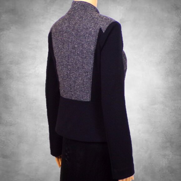 WORTHINGTON size S gray/black zip-front light jacket polyester/rayon/spandex - Picture 6 of 14